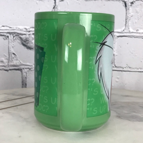 Warner Bros Looney Tunes Bugs Bunny 1999 Vintage Green Ceramic Coffee Mug & Cup - Picture 5 of 8